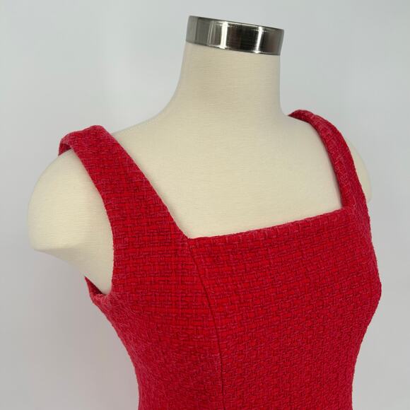 Maje Red Tweed Mini Dress Size 40 (US L) — Good Used, Wash Wear - Picture 3 of 7